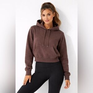 DSG Fleece Lined Hoodie Size S Cotton Blend Pullover Sweatshirt Chocolate Brown